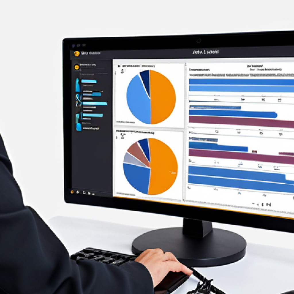 **AI Legal Research:** An image depicting a lawyer using AI-powered software on a computer. The scene should visually represent time-saving and accurate results in legal research. Include elements like complex legal documents simplified by AI, charts showing efficiency gains, and the lawyer appearing confident and informed.