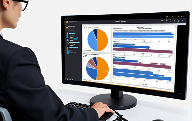 **AI Legal Research:** An image depicting a lawyer using AI-powered software on a computer. The scene should visually represent time-saving and accurate results in legal research. Include elements like complex legal documents simplified by AI, charts showing efficiency gains, and the lawyer appearing confident and informed.