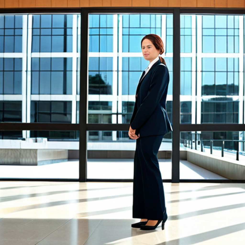 Business Professional**
"A professional businesswoman in a modest business suit, standing in a modern office lobby with large windows, fully clothed, appropriate attire, safe for work, perfect anatomy, natural proportions, professional photography, high quality, bright daylight."
**