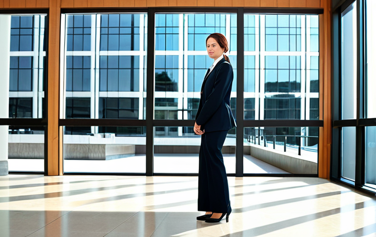 Business Professional**
"A professional businesswoman in a modest business suit, standing in a modern office lobby with large windows, fully clothed, appropriate attire, safe for work, perfect anatomy, natural proportions, professional photography, high quality, bright daylight."
**