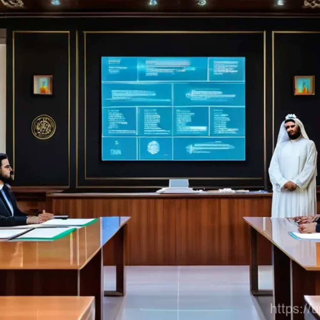 법률 실무의 새로운 동향 - **Prompt for "The Digital Courtroom"**:
"A dynamic and futuristic courtroom scene set in Pakista...